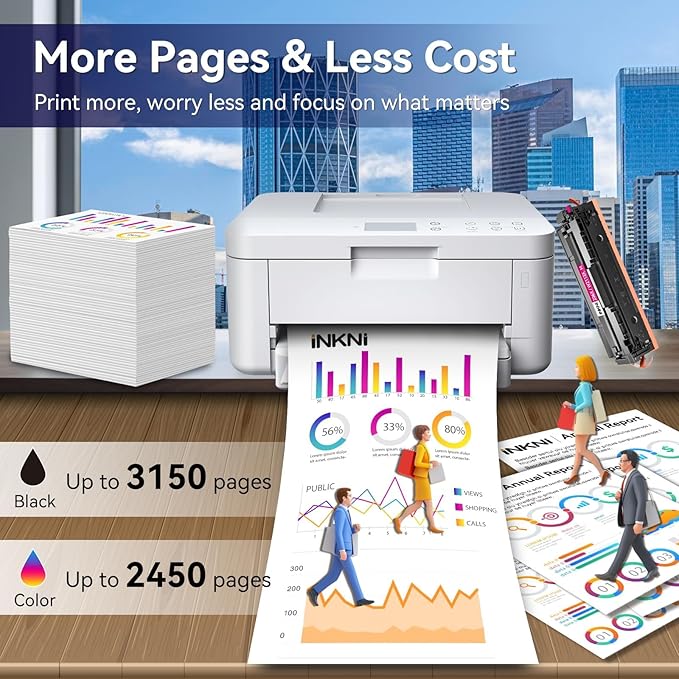 206X Toner Cartridges 4 Pack High Yield - with Chip Compatible Replacement for HP 206X 206A for Color Laserjet Pro MFP M283fdw M283cdw M283fdn M282nw Pro M255dw M255nw Ink Cartridges W2110X W2110A