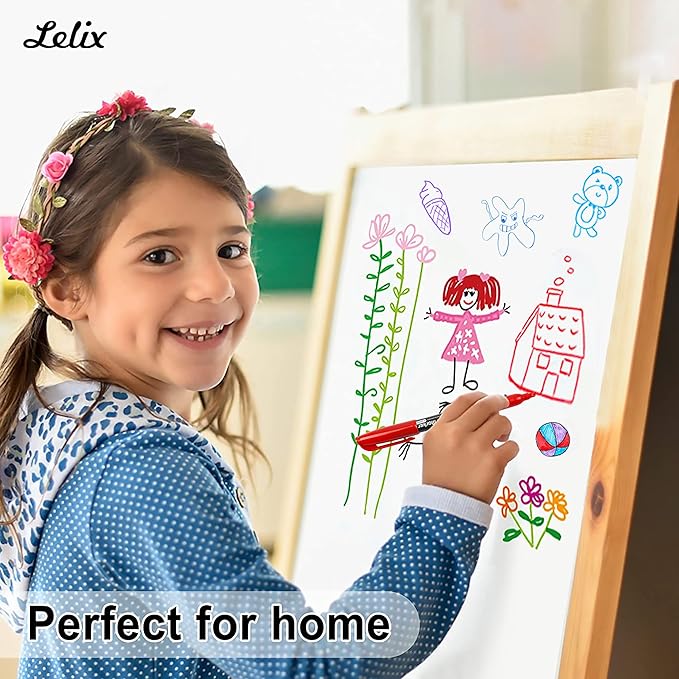 Lelix Dry Erase Markers - 42 Pack, 14 Colors, Chisel Tip, Perfect for Kids & School, Office Use, Whiteboard & Mirror Writing