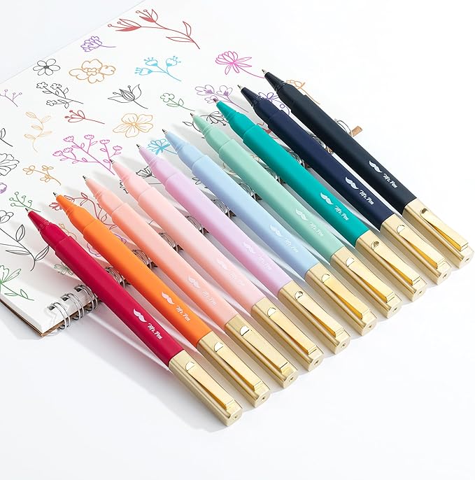 Mr. Pen- Aesthetic Pens, 10 Pack, Assorted Colors, Fast Dry, No Smear Bible Pens Bleed Through, Fine Point Pen, Ballpoint Ballpoint, Tip for Note Taking, Aesthetic, (OOYC012M203)
