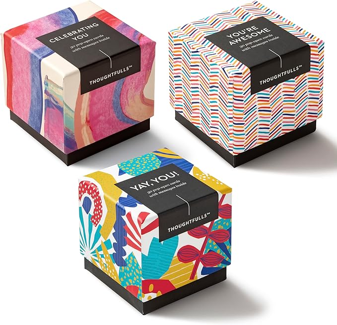 Compendium ThoughtFulls Pop-Open Cards — 3-Pack of Celebrating You, Yay, You!, You’re Awesome — 90 Pop-Open Cards, Each with a Different Message Inside