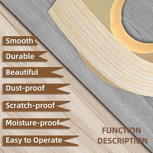 GSCIT Club Oak Edge Banding, 3/4 inch x 50ft roll of Veneer Edge Banding Preglued Flexible, Real Wood Tape Banding