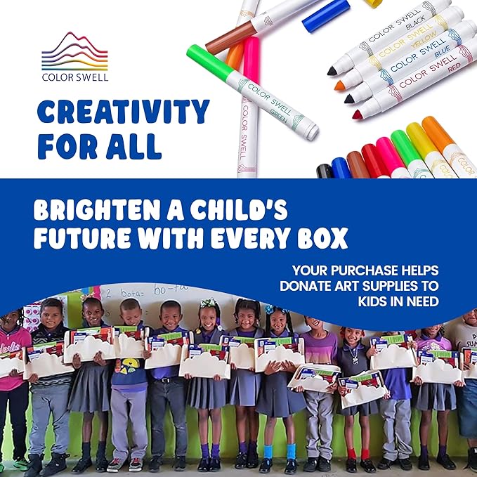 Color Swell Bulk Washable Markers (288 Total) – 36 Packs, 8 Colors per Pack – Ideal for Teachers, Kids, Party Favors, Classrooms, Donations, Students - Broad Line Bulk Markers