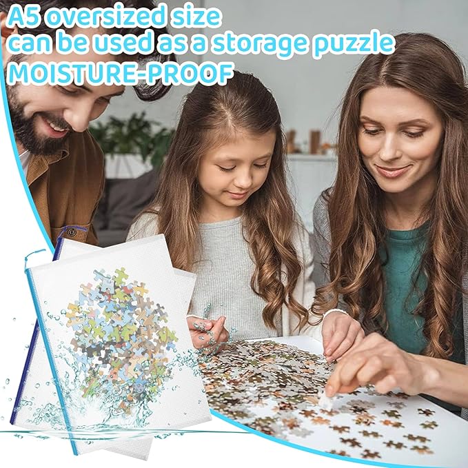 24pcs Mesh Zipper Pouch Bags, A5 9.4 x 6.9 Inches Reusable Zipper Bags Puzzle Storage Organizer 8 Colors Multipurpose for Travel Board Games Office Supplies and Home Organization