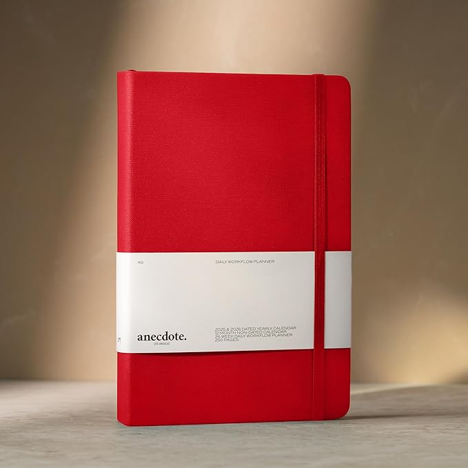 Anecdote 2025-2026 Planner: A Monthly, Weekly & Daily Planner 2025-2026 for Planning Your Success - A5 Size Hardcover Start Anytime and Achieve your Goals - Red