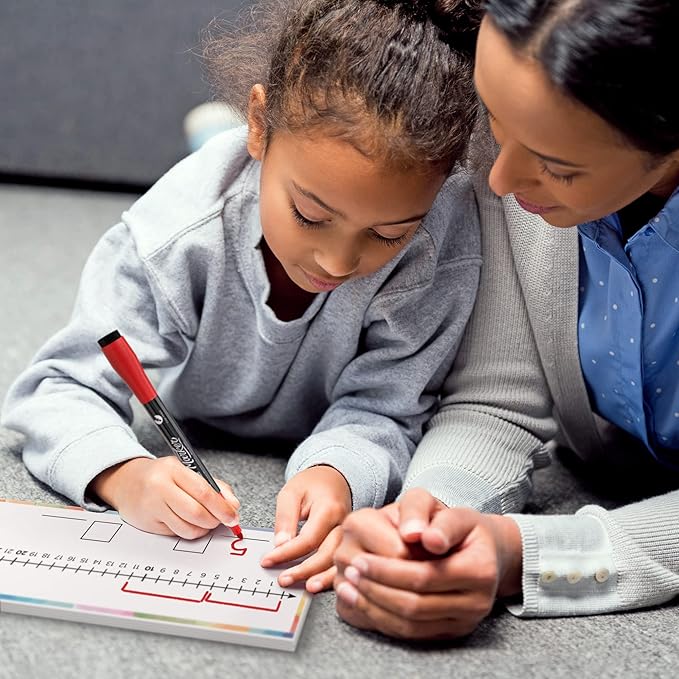 SCRIBBLEDO 0-100 Dry Erase Number Line Board for Students Double Sided 4 Feet with a Red & Black Dry Erase Marker Featuring 0-100 Number Line on One Side and Blank Line on The Reverse