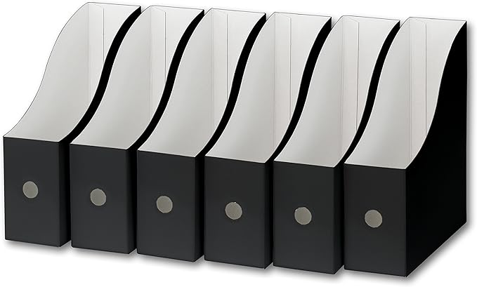 Simple Houseware Black Magazine File Holder Organizer Box (Pack of 6)