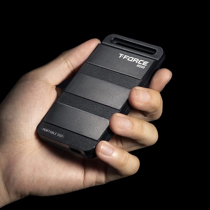 TEAMGROUP T-Force M200 Portable External SSD 2TB USB3.2 Gen2x2 Type-C Read/Write 2000MB/s Compatible with PS5 & Xbox & Chrome OS T8FED9002T0C102