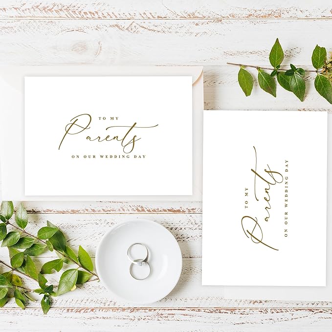 LADY&HOME To My Parents on My Wedding Day Card,Card to Parents,Thank Parents Wedding Day Card (C2:Parents)