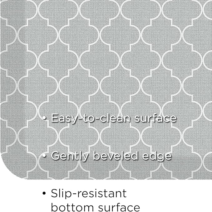 GelPro Elite Premier Anti-Fatigue Kitchen Comfort Floor Mat, 20x72, Trellis Grey Haze Stain Resistant Surface with Therapeutic Gel and Energy-Return Foam for Health & Wellness