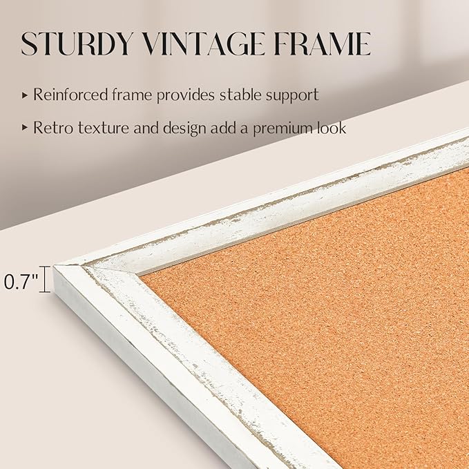 Large Cork Board, 48" x 36", Big Bulletin Board White Framed Corkboard for Wall, Decorative Pin Board Vision Board Memo Board for Office Home School