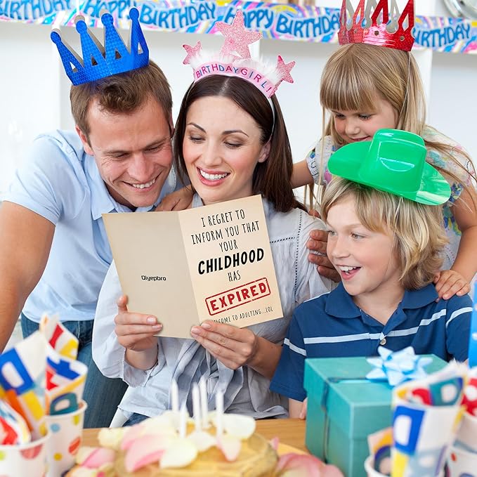 Funny 18th Birthday Card for Him Her, Humorous 18 Years Old Birthday Card for Son Daughter Sister Brother Best Friend, Your Childhood Has Expired