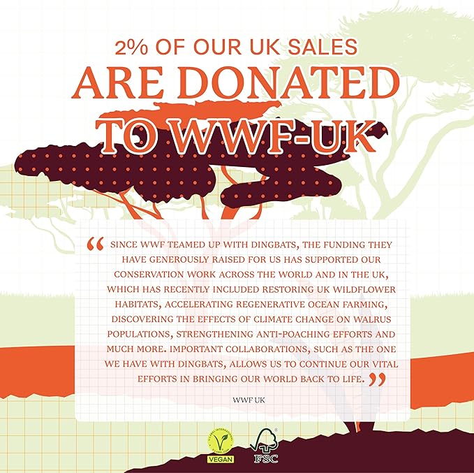 Dingbats* Wildlife Grid Writing Journal Notebook A5 - Vegan Leather Hardcover - Ideal for Work, Travel - Pocket, Elastic Closure, & Bookmark