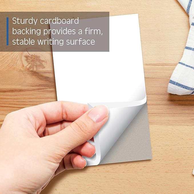 Better Office Products Blank Scratch Note Pads, 3" x 5", Server Notepads, 100 Sheets per Pad, Memo Pads, Gummed Binding for Easy Tear-off (10 Pack)