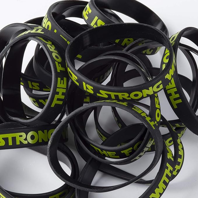 The Force Party Favors Bands, Galaxy Wars Theme Birthday Supplies Goody Bag Kids Teen Tween Size Wrist Bracelets for Boys Girls - Rubber Band Bracelets - Silicone Bracelets for Girls (24 Pack)