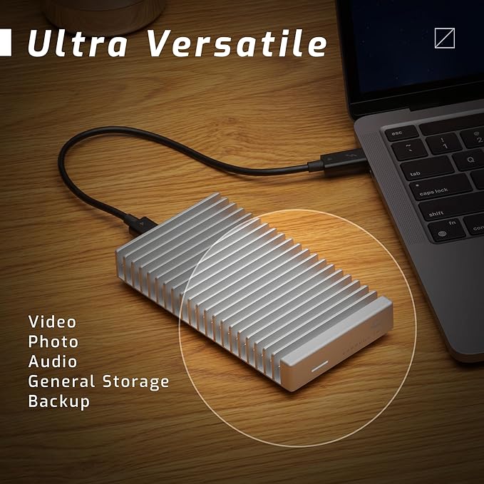 OWC 1TB Express 1M2 40Gb/s Portable NVMe SSD USB4 (Thunderbolt Compatible/USB-C) Ultra Fast External SSD Drive with Aluminum Heat Sink Enclosure