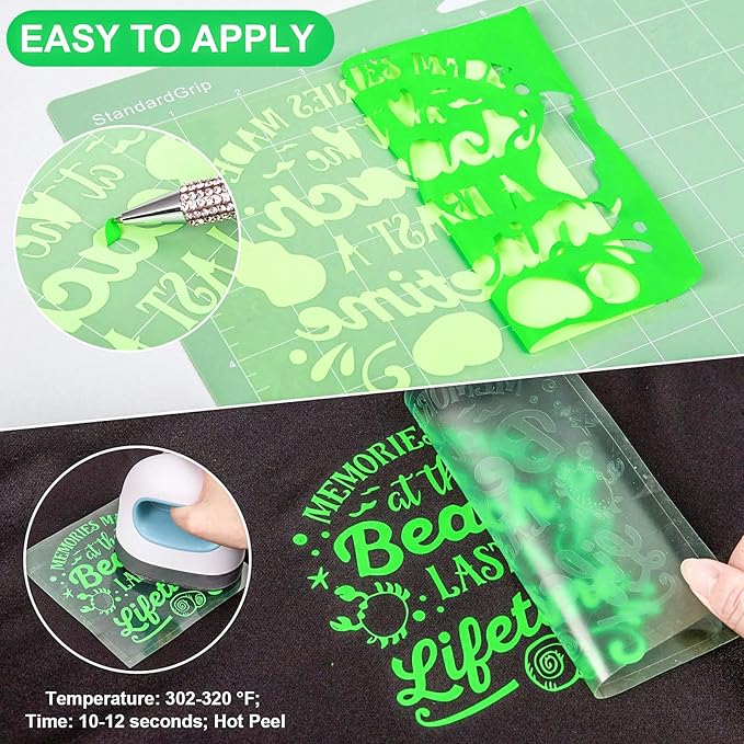 VINYL FROG Heat Transfer Vinyl Roll HTV Vinyl - 12"x5ft Neon Green Iron on Vinyl for T-Shirts, Heat Press Vinyl for DIY Craft Designs (Neon Green)