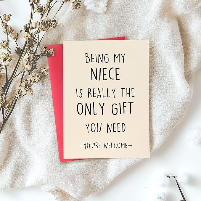 Funny Niece Birthday Card, To My Niece, Birthday Cards for Niece, Birthday Gift for Niece, Christmas Cards for Niece, Happy Birthday Niece