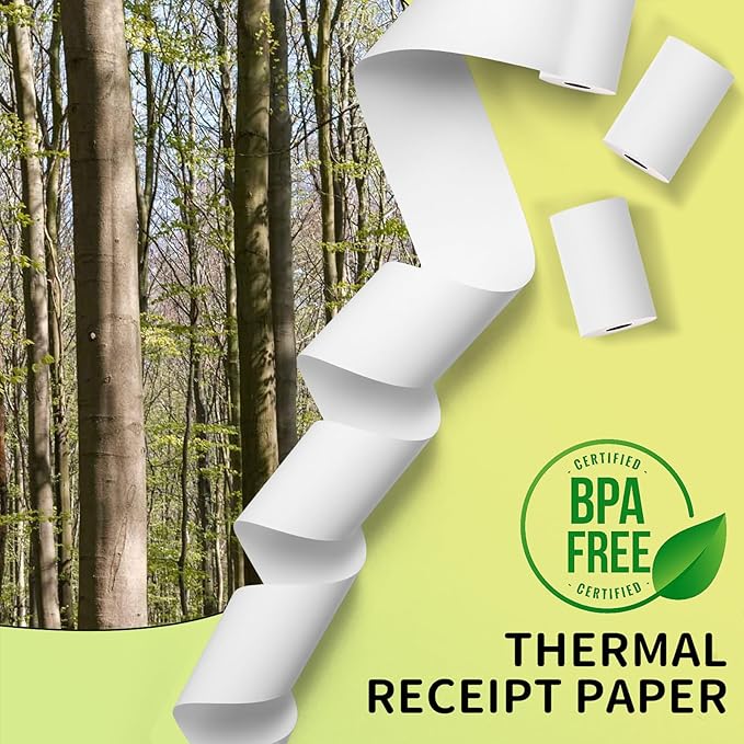 MPRT 10 Rolls 2 1/4" x 85' Thermal Paper, BPA Free Receipt Paper, 58mm Thermal Receipt Paper for Cash Register POS Printer Square Terminal Credit Card Machine