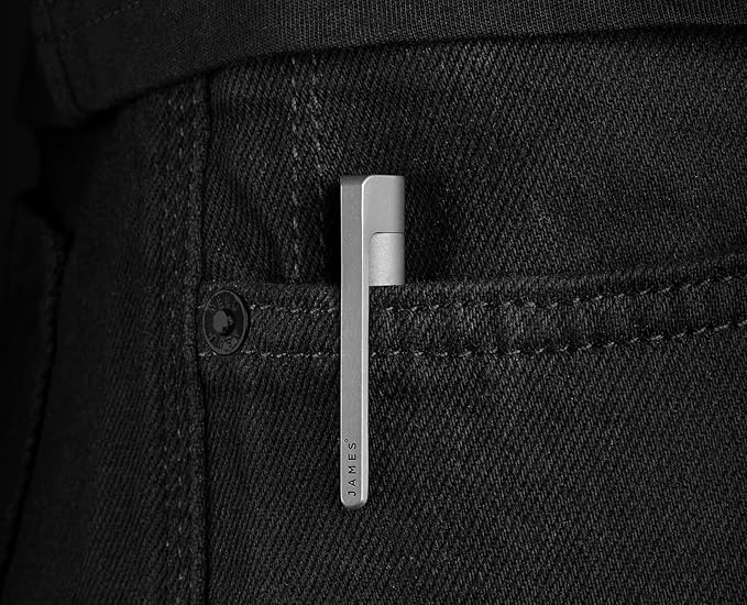 JAMES° Bolen EDC Twist-Retractable Pen, Slim Machined Stainless Steel Barrel Designed for Daily Carry, Stainless