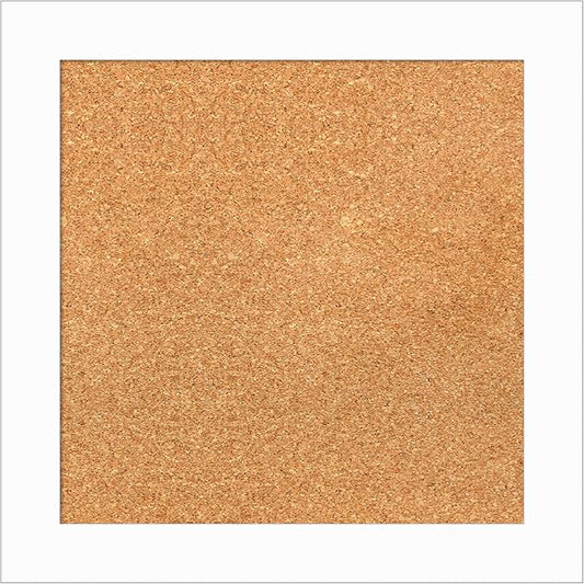 Amanti Art Natural Cork Board for Wall, 19x19 Vision Board with White Frame, Small Corkboard Office Decor for Home Organization, Casual Corkboard Pinboard to Display Items for Home Organization in