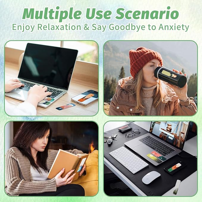 72 Pieces Anxiety Sensory Stickers with Storage Box - Calming Stickers 2 Textured Surface - Fidget Strips for Office & Classroom Desk Adult & Teen Stress (Landscape)