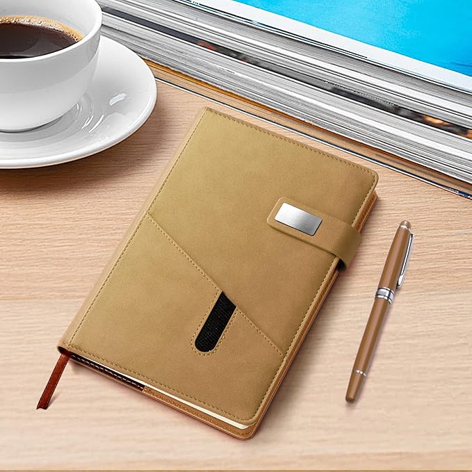 A5 Blank Journal Notebook, Refillable Hardcover Leather Sketchbook with Pocket and Magnetic Buckle, 240 Pages Thick Travel Sketchbooks for Drawing and Writing, 80gsm Unlined Journal for Men and Women