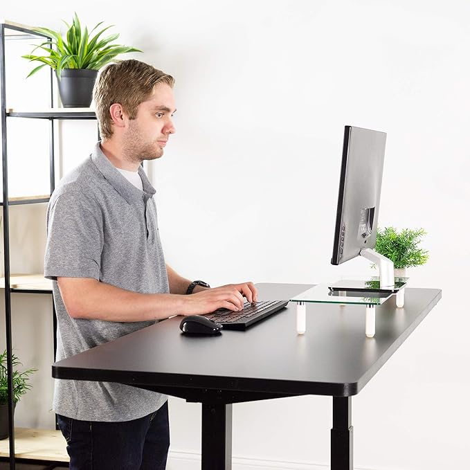 VIVO Black 60 x 24 inch Universal Solid One-Piece Table Top for Standard and Sit to Stand Height Adjustable Home and Office Desk Frames, DESK-TOP60B
