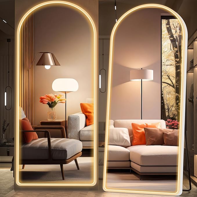 Hasipu 71" x 28" Led Mirror - Full Length, Arch Design, Wall Mounted, Dimming & 3 Color Modes
