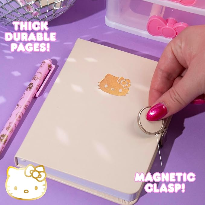 Hello Kitty Magnetic Journal, 100-Sheet Hello Kitty Notebook with Magnetic Closure, Cute School Supplies, Cute Stationery, Hello Kitty School Supplies, Kawaii Stationery, Hello Kitty Desk Accessories