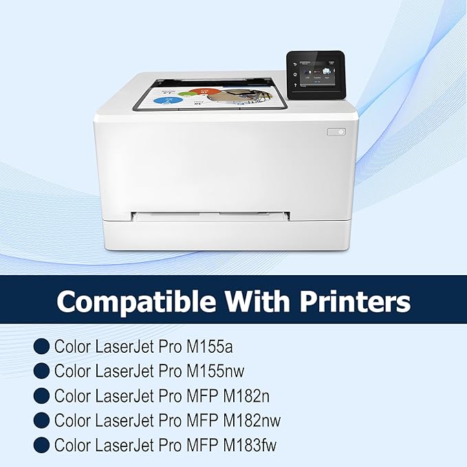 215A Toner Cartridges Works with HP Color Laser Pro M182nw M183fw M182 M183 M155 Series Printer Ink (Black Cyan Yellow Magenta - 4Pack)