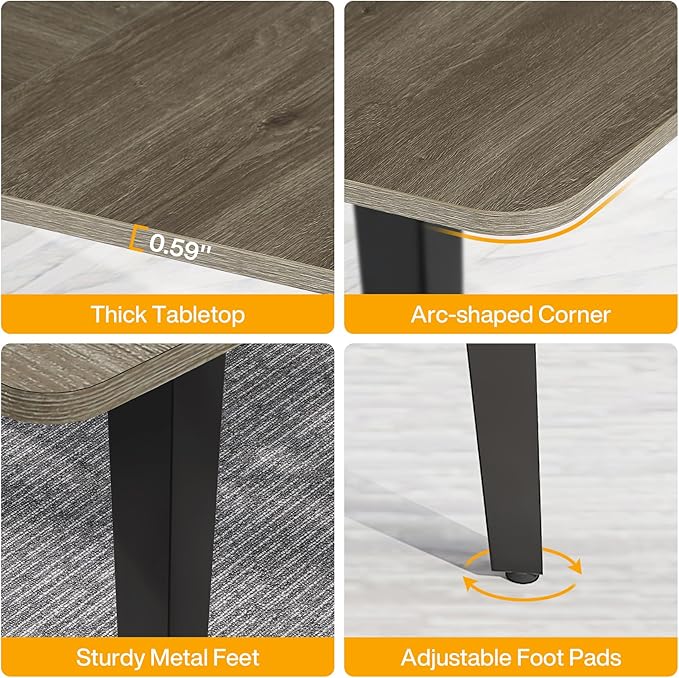 Tribesigns 6FT Conference Table, 70.86L x 35.43W x 29.52H Inches Boat Shaped Meeting Table, Industrial Grey Seminar Table for Office Meeting Conference Room