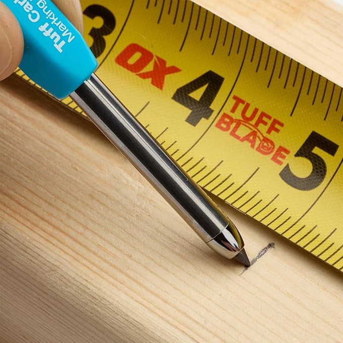 OX Tools Pro Tuff Carbon Marking Pencil with Pencil Holder, Sharpener & Belt Clip -Ideal for Carpentry and Construction, OX-P503201