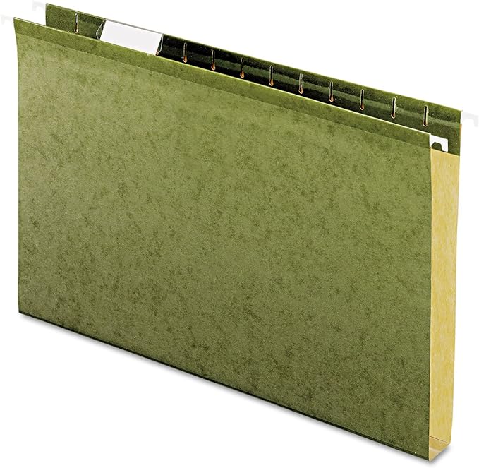 Pendaflex 04153X1 Reinforced 1" Extra Capacity Hanging Folders, Legal, Standard Green, Box of 25 (4153X1)
