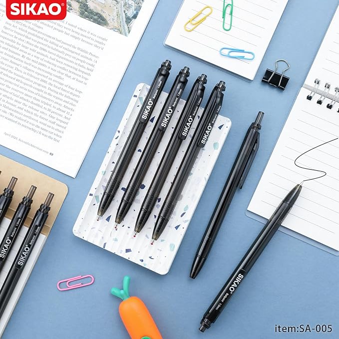 Black Pens Bulk, Box of 60 Pack Black Ink Pens Ballpoint Smooth Writing Pens No Smudge, Retractable Ball Point Pens Medium Point, Click Server Pens for Waitress, School Office Supplies