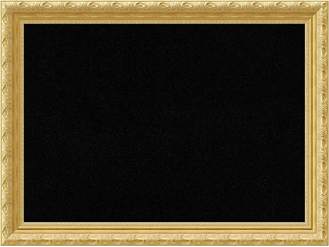 Amanti Art Black Cork Board for Wall, 24x32 Vision Board with Gold Wood Frame, Medium Corkboard Office Decor for Home Organization, Traditional Corkboard Pinboard to display items for home