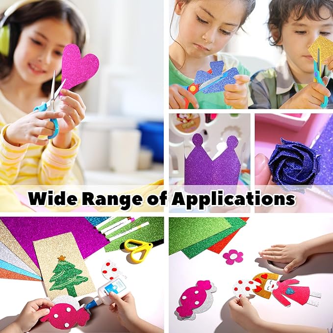 40 Sheets Glitter Cardstock, 20 Colors Premium Cardstock for Cricut, Crafts and DIY Projects, 8.5x11in Glitter Paper for Card Making (250 GSM)