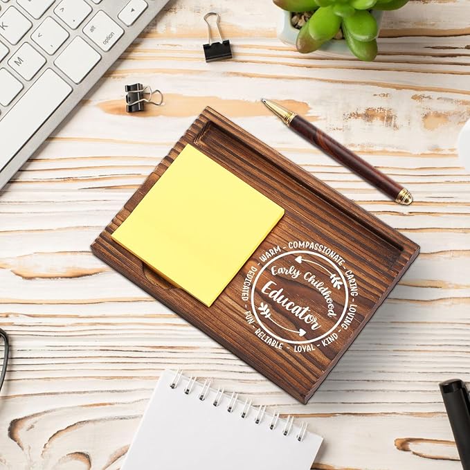 Early Childhood Educator Sticky Note Holder, Thank You Gifts for Kindergarten Teachers, Appreciation Gifts for ECE Daycare Teacher Babysitter Self-Stick Note Pad Holders Desk Organizer TZP18