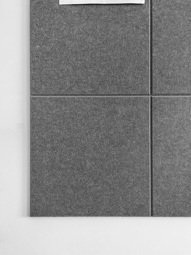 Large Cork Board Alternative - 47"x35" 12 Pack Felt Wall Tiles with Safe Removable Adhesive Tabs, Cork Boards for Walls Cork Board for Office Pin Board Tack Board Cork Board 48 x 36 - Gray