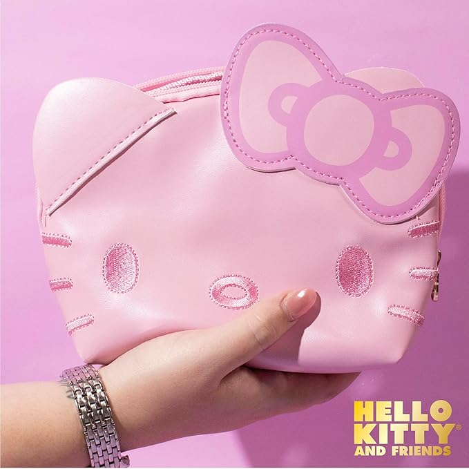 Official Sanrio Hello Kitty Pouch & Pencil Case Set, Pink, With Keychain, Cute School Supplies, Sanrio Stuff, Stationery