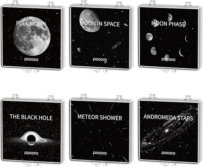 POCOCO Moon and Stars Series Galaxy Star Projector Night Light Discs: Realistic Galaxy Patterns, 5K Ultra HD, 96% Light Transmission, High Brightness - 6-Piece Pack (Projector Not Included)