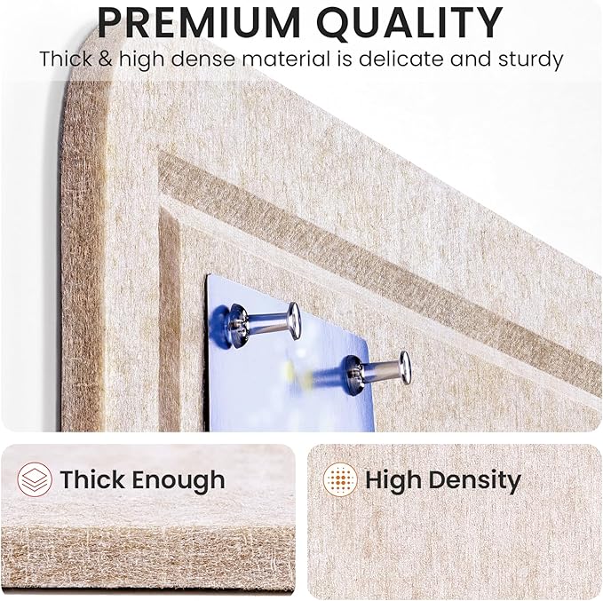 Large Bulletin Board, 48 X 36 Inches Felt Cork Board with 40 Pushpins, Foldable Felt Notice Pin Board Photo Display Board with Self-Adhesive Tape for Office Home School