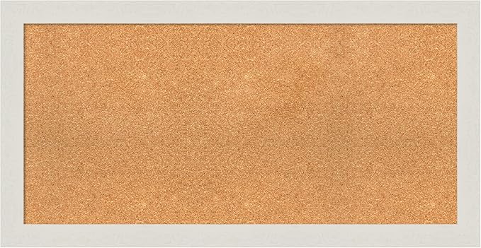 Amanti Art Natural Cork Board for Wall, 21x41 Vision Board with White Frame, Large Corkboard Office Decor for Home Organization, Country Rustic Corkboard Pinboard to Display Items for Home