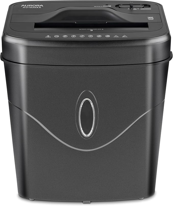 Aurora AU1030XA 10-Sheet Crosscut Paper/Credit Card Shredder with 4.4-Gallon Wastebasket