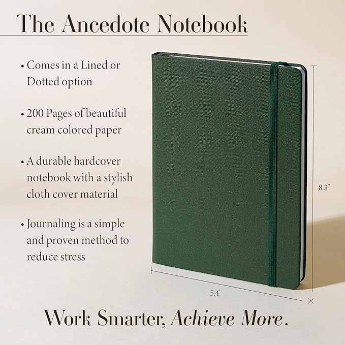 Hardcover Ruled Journal with Thick 100 gsm College Ruled Paper A5 size (8.3 inches x 5.4 inches) - Daily Writing Notebook Journal for Travel, School and Office Use - Diary Journal for Women and Men - Evergreen