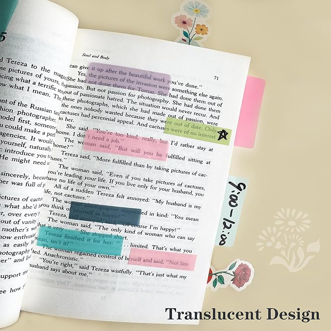 ELII 500 PCS Sticky Tabs 2 Inch Index Tabs,Page Markers File Tabs Self Adhesive, Labels for Pages Notebook