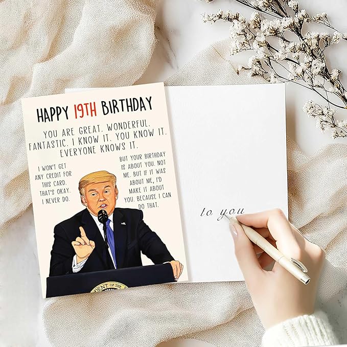 Funny 19th Birthday Card for Men Women, Humorous 19th Birthday Gift for Son Daughter, Happy 19 Year Old Birthday Decorations for Him Her