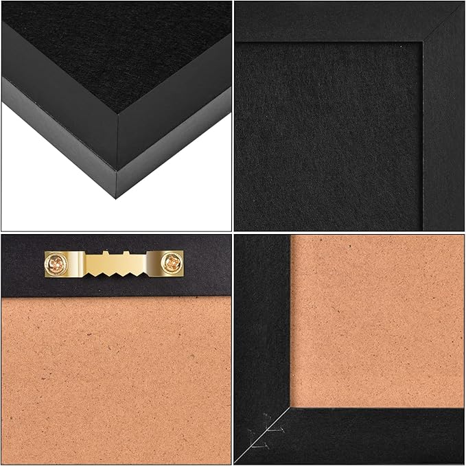 Cork Board Bulletin Board Wood Framed Display with Felt, Pin Board for Jewelry, Notes, Memos, Photos, Home, Kitchen, Office, School, Wall, 15"x11", Wood Framed(Black) & Felt(Black)
