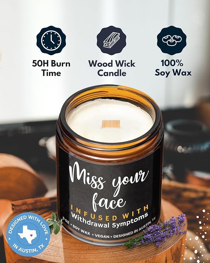 Funny Friendship Candle, Fun Gifts for Women Friends, Funny Gifts for Friendship Gifts Funny Gifts for Women Friends, Funny Friend Gifts for Women & Men, I Miss Your Face Candle, Fun Birthday Gifts