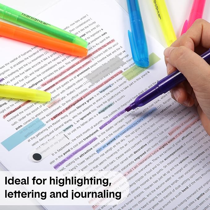 Thenshop 96 Pcs Highlighter Bulk Pack Assorted Colors Highlighter Markers Chisel Tip Fluorescent Pens for Office Classroom Back to School Supplies