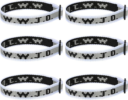 6PCS WWJD Bracelet for Women Men, Christian Gifts Wristbands, WWJD Rubber Bracelets - What Would Jesus Do Silicone Bracelet